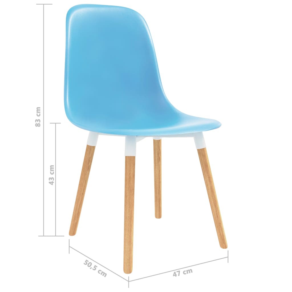 Dining Chairs 4 pcs Blue Plastic